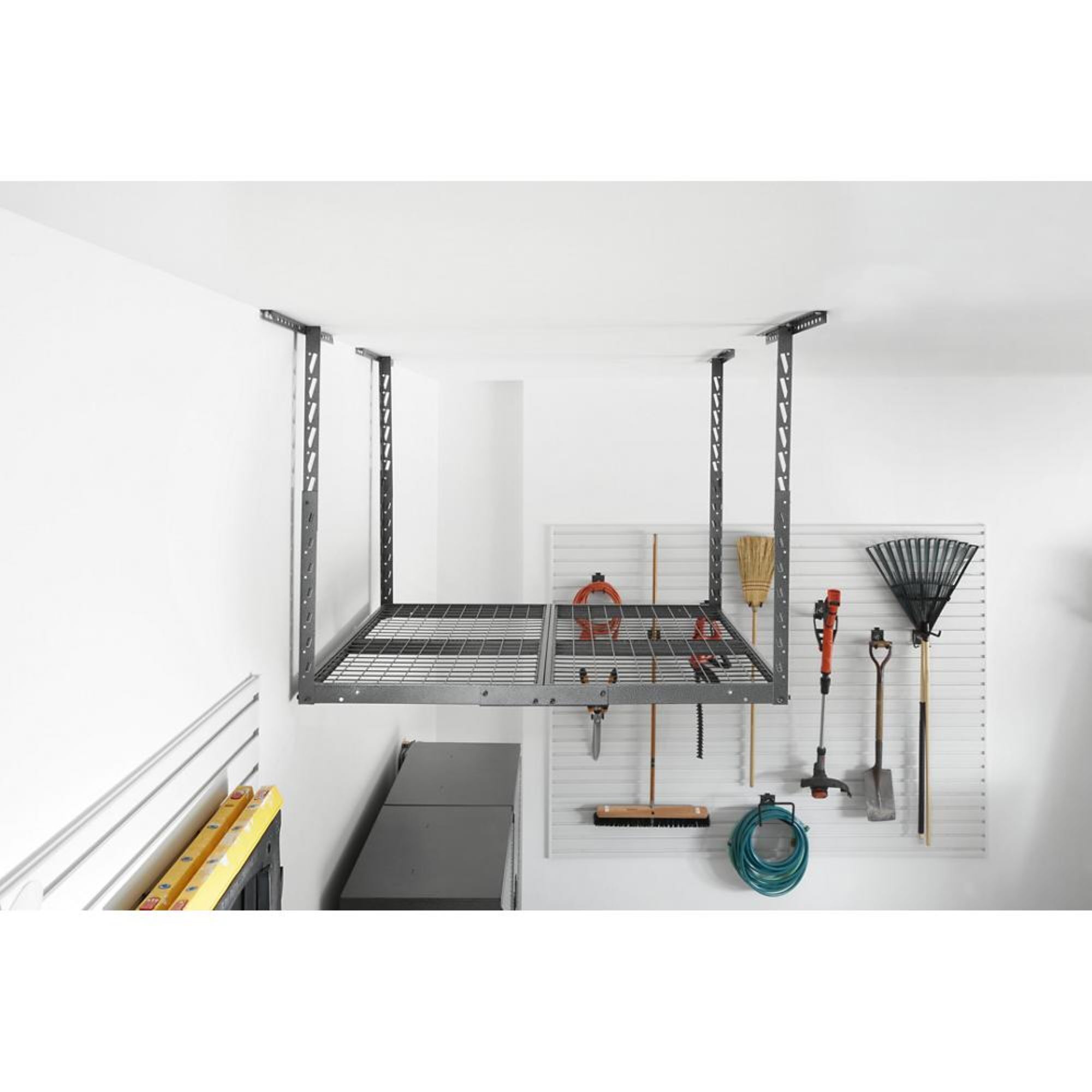 Gladiator, Overhead GearLoft Storage Rack 4x4ft., Width 48 in, Depth 48 in, Material Steel, Model# GALS44M2KG